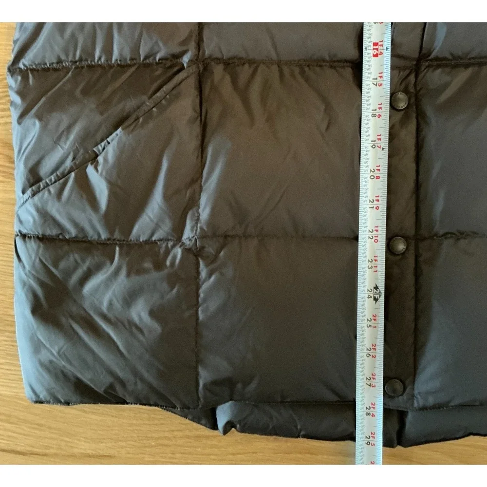 Lands End Down Puffer Vest XL Brown 80/20 Down Feather Quilted Winter Jacket Men